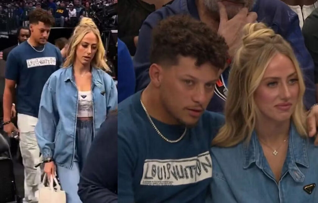 超级碗MVP马霍姆斯观战NBA比赛